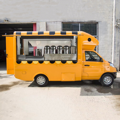Carritos de comida rápida al aire libre Crepe camión de comida con bocadillos cocina móvil equipos de cocina