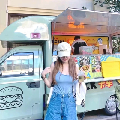 Camioneta de comida Camión de venta de bebidas Camión de comida rápida móvil al aire libre para móvil personalizado