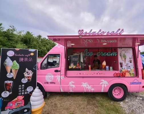 Camioneta de comida Camión de venta de bebidas Camión de comida rápida móvil al aire libre para móvil personalizado