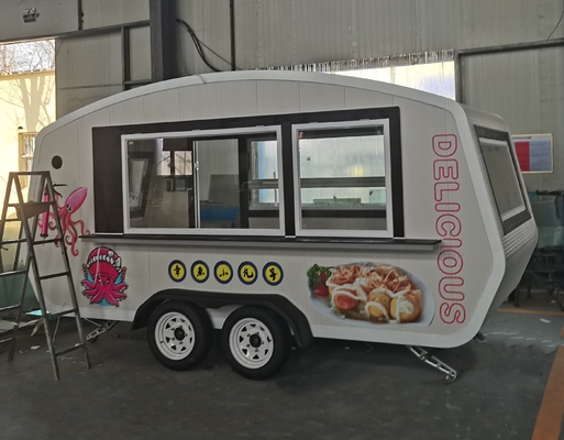 Venta de neumáticos de vacío, remolque de comida móvil, carro de churros eléctrico multifuncional