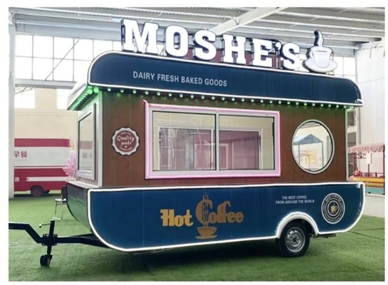 Venta de neumáticos de vacío, remolque de comida móvil, carro de churros eléctrico multifuncional