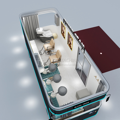 Tienda móvil multifuncional personalizada Barber Car Food Truck con materia prima de soja