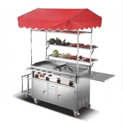 960 mm*520 mm*2000 mm Camión de comida callejera con materia prima y funciones polivalentes