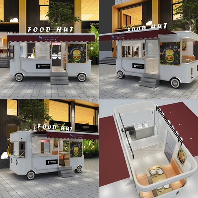 Ocio Equipo de comida rápida eléctrico móvil aperitivos bebidas catering furgoneta camión remolque carreta de quioscos