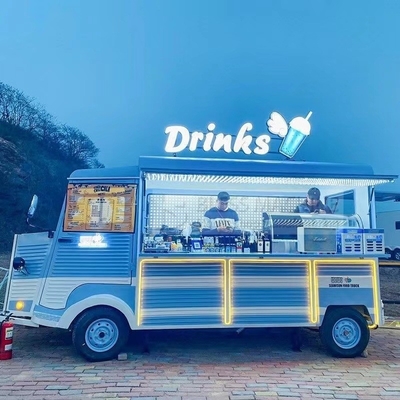 4 ruedas eléctricas Vans móviles para comida rápida multipropósito Snack Catering Bebidas Café