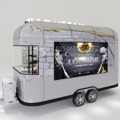 2022 Electric Mobile Wine Cocktail Drink Bar Van de longitud personalizada de acero inoxidable Trailer para el automóvil