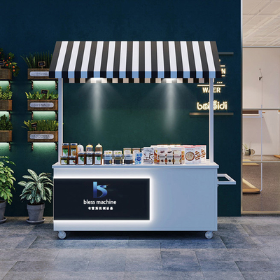 4 ruedas multipropósito móvil puesto de mercancías carruaje de mano para la tienda moderna elegante
