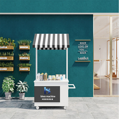 4 ruedas multipropósito móvil puesto de mercancías carruaje de mano para la tienda moderna elegante