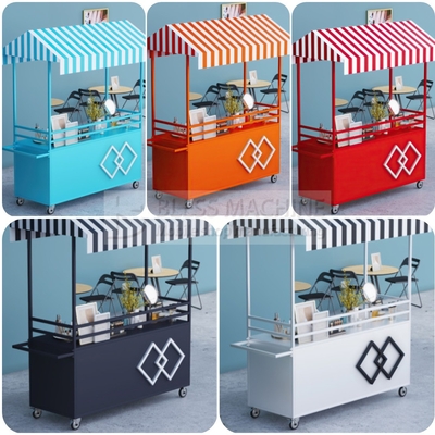 4 ruedas multipropósito móvil puesto de mercancías carruaje de mano para la tienda moderna elegante