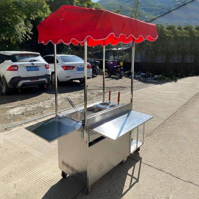 2022 Multipropósito móvil de acero inoxidable de comida callejera de bocadillos carro de mano personalizado