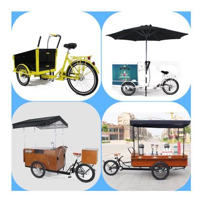 Multipurpose Mobile Fast Food Snack Beverage Pedal Bicicleta Triciclo para comidas de bocadillo 2022