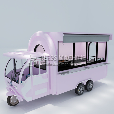 Triciclo eléctrico móvil multipropósito para comida rápida aperitivos bebidas 40kms por hora
