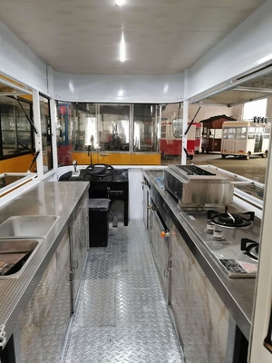 1000 KG 220V/50HZ carro de comida de plata con baño y nevera
