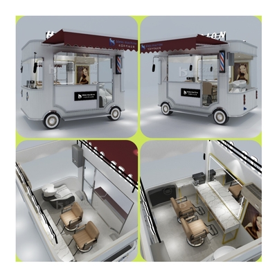 2023 Salón de peluquería eléctrico móvil Barber Shop Furgoneta camión remolque carro boutique para el hogar