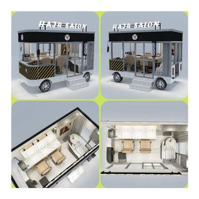 2023 Salón de peluquería eléctrico móvil Barber Shop Furgoneta camión remolque carro boutique para el hogar
