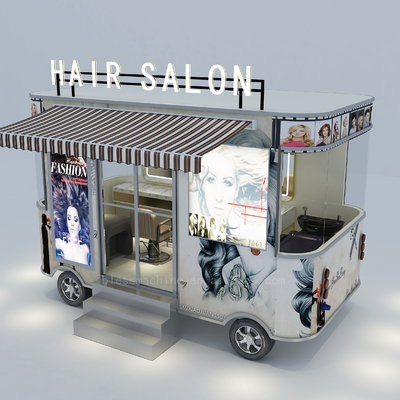 2022 Electric Mobile Barber Shop Salón de corte de pelo Furgoneta de maquinaria Función de 40 kilómetros por hora