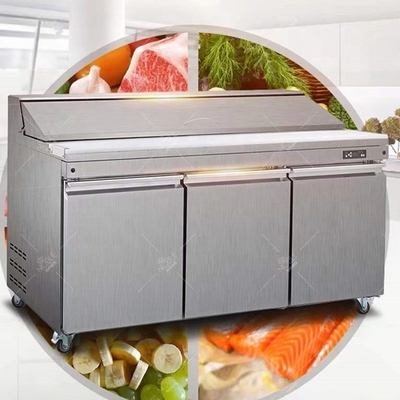 Refrigerador de mesa de preparación de pizzas de salada con una sola puerta de alto rendimiento