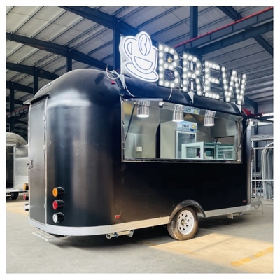 Mini camión comercial de bocadillos de cuatro ruedas para el desayuno y la cuerda frita en el puesto móvil