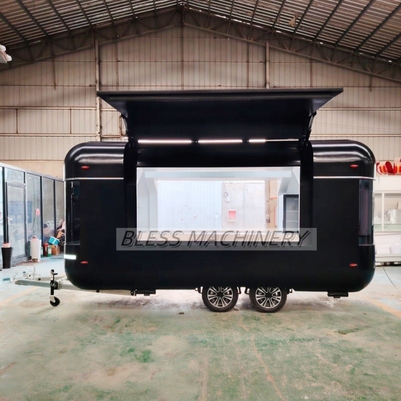 Trailer de comida rápida con freidora y máquina de helados para imprentas