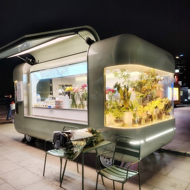 Larga vida útil y buena reputación carrito de comida rápida para comercios de comida rápida al aire libre
