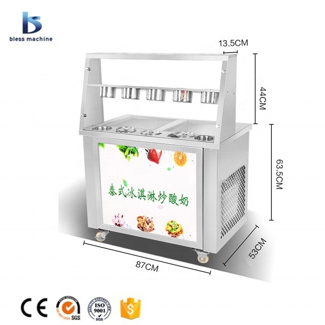 Equipo para hacer rollos de helado con compresores de marcas internacionales en Tailandia