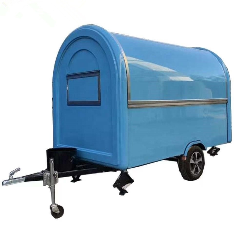 Carro de perros calientes móvil de acero inoxidable/remolque de concesión para obras de construcción de bodegas