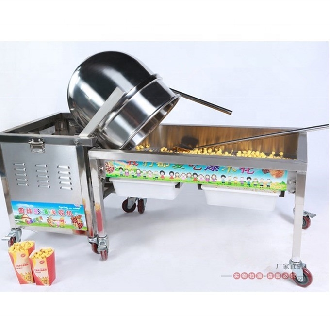 Material 304 de acero inoxidable máquina de palomitas de maíz de caramelo 15% ahorro de energía en la Feria de Cantón