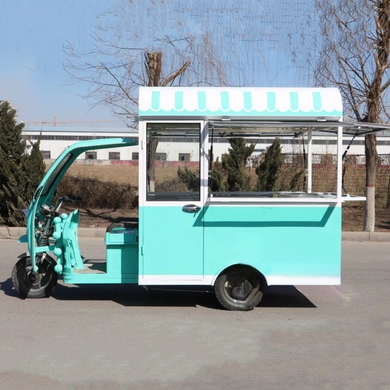 Triciclo móvil eléctrico multipropósito de comida rápida con 3 ruedas de carretera 40 km/h