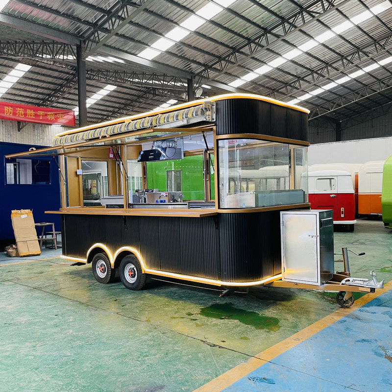 Acero galvanizado Multipurpose estilo cuadrado móvil de comida rápida remolque de bocadillos 1000kg Capacidad