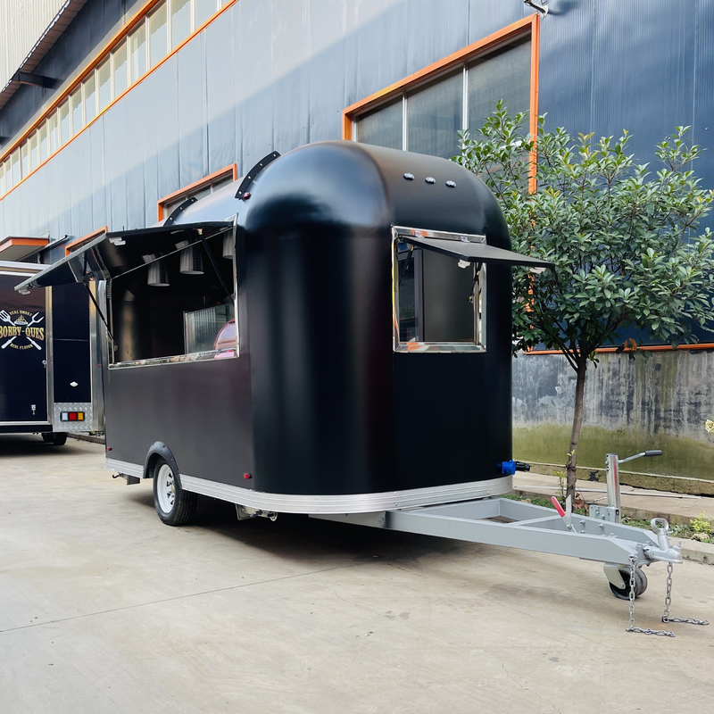 Trailer móvil 2023 para aperitivos comida rápida bebidas helados café leche té y duradero