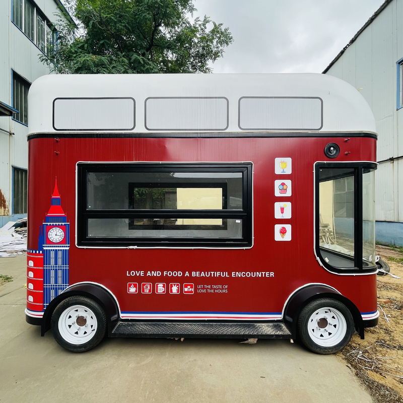Ventas móviles ensalada de frutas café leche té cerveza helado de diseño camión carro de remolque