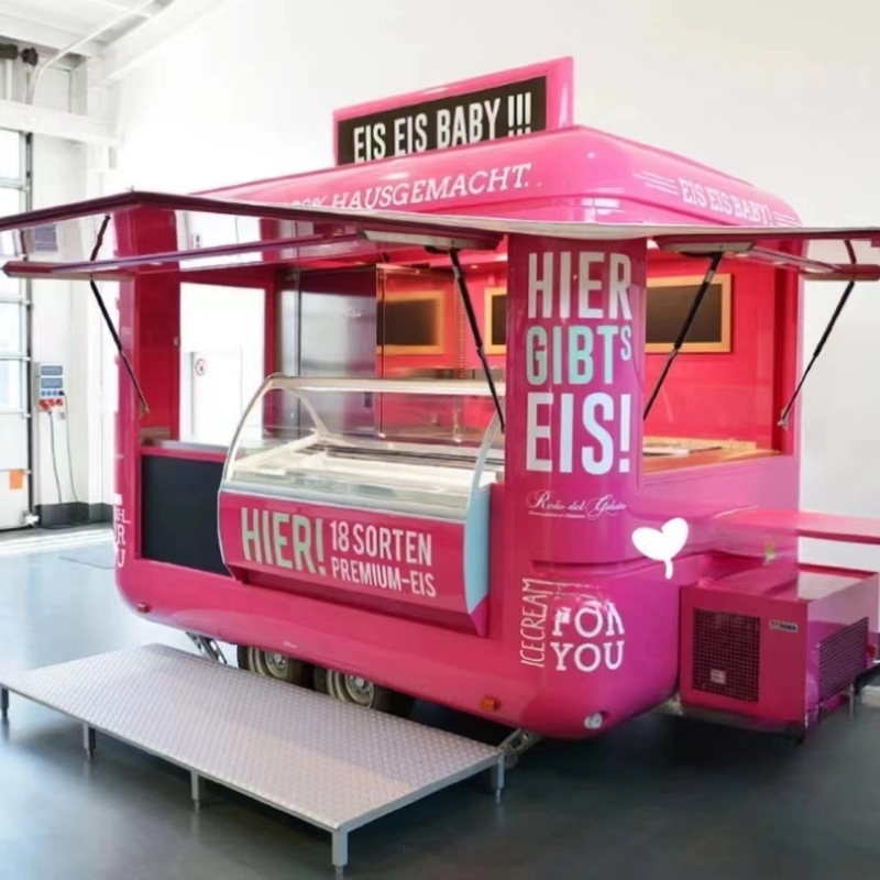 Carrito de perritos calientes helados cerveza bar y refrescos camión de comida móvil 600KG a 1400KG