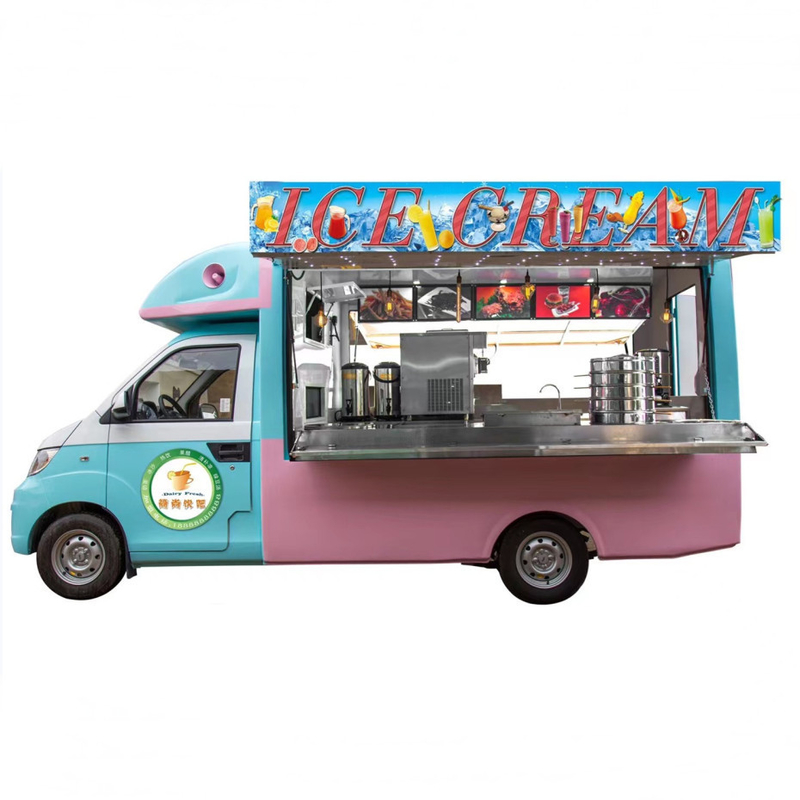 Pequeño carrito de comida de pizza con perrito caliente con diseño personalizado y 40 kilómetros por hora maquinaria