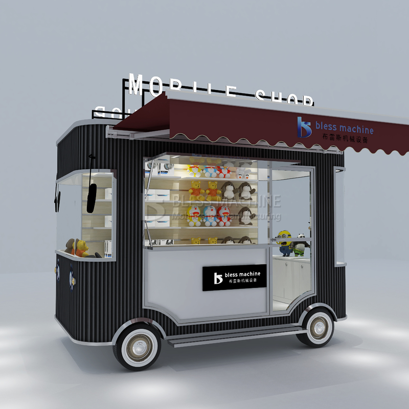 Agricultura eléctrica móvil de productos básicos de comestibles artesanía tienda de artículos de arte furgoneta camión carro de remolque