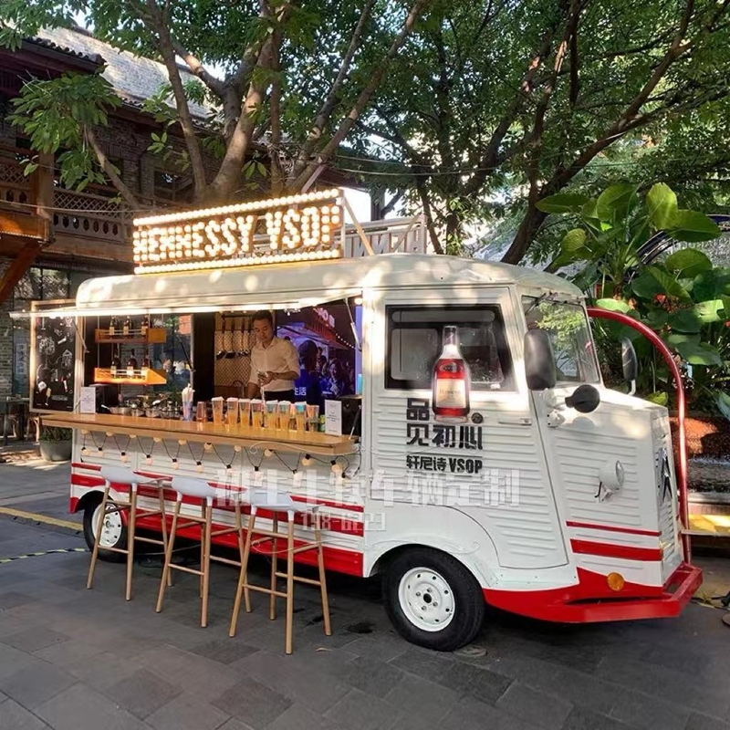 Camión de comida de autobús Citroën personalizado para hamburguesas de café callejero, papas fritas y helados