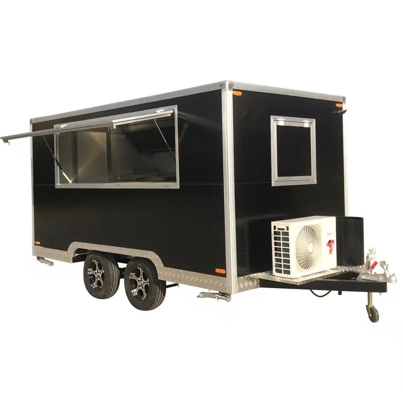 110v/220v Plantas de procesamiento de carne remolque de crepes conducible camión de comida café con cocina completa