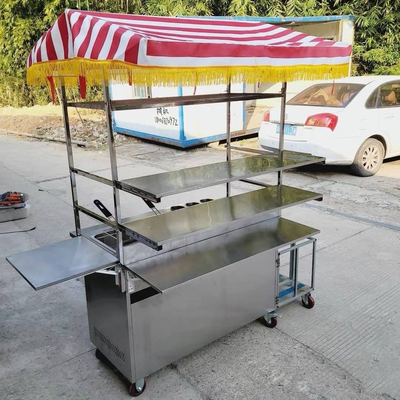 110v/220v Camioneta móvil de comida callejera de acero inoxidable para el año 2023
