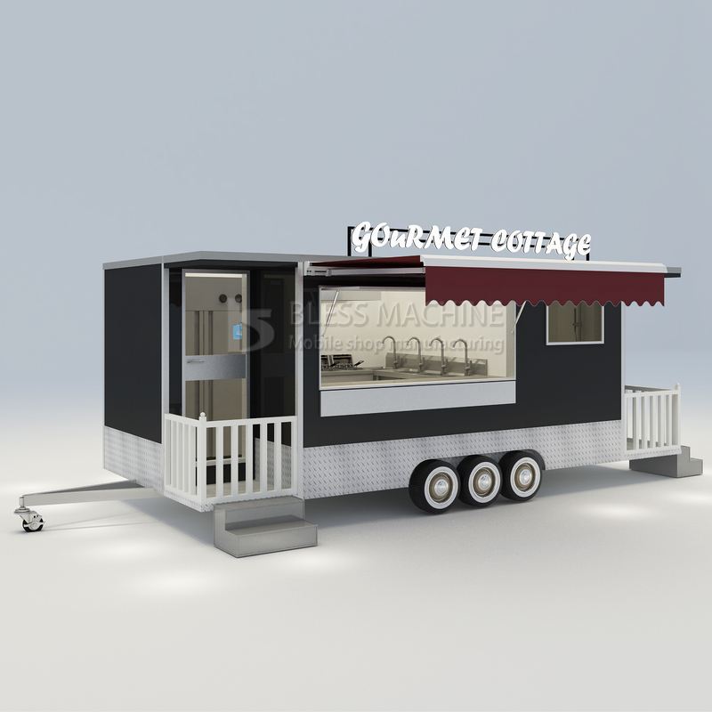 Casa móvil convenientemente equipada Cottage Food Snack Remolque con baño y cama