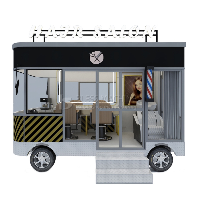 3.0kw eléctrico móvil de corte de cabello salón de barbería tienda estilo de diseño Perm Van camión carro de remolque