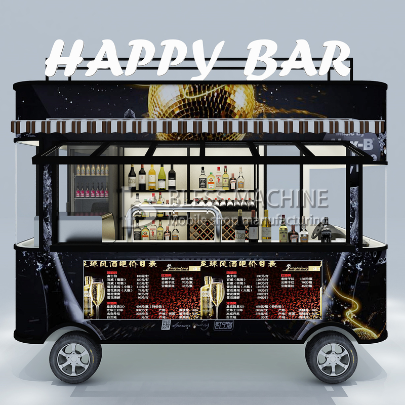 110v/220v Bar de bebidas de vino eléctrico móvil camioneta de camioneta carro de remolque para granjas 2022