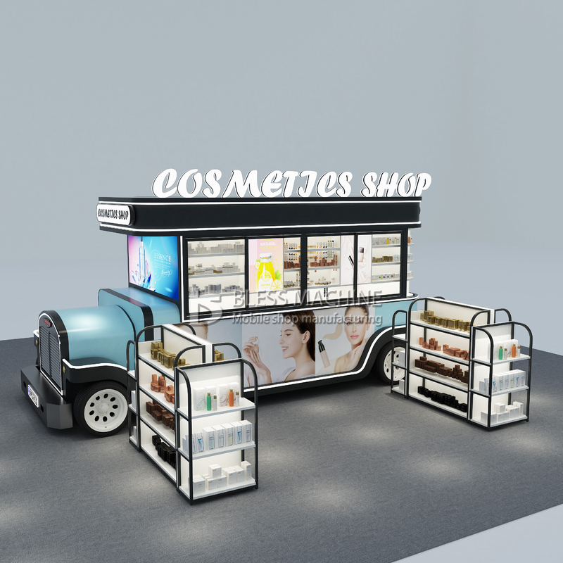2023 Cosméticos eléctricos móviles personalizados Productos de maquillaje Cuidado de la piel Cartón de remolque boutique