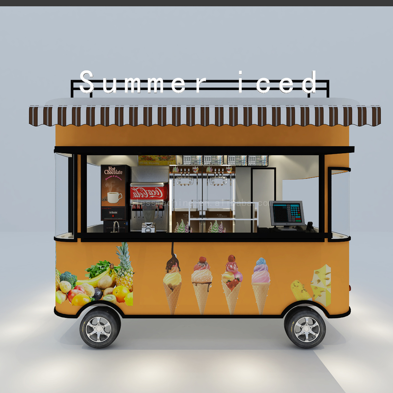 1000 kg de helado eléctrico móvil bebida fría café té lechoso furgoneta para el verano helado